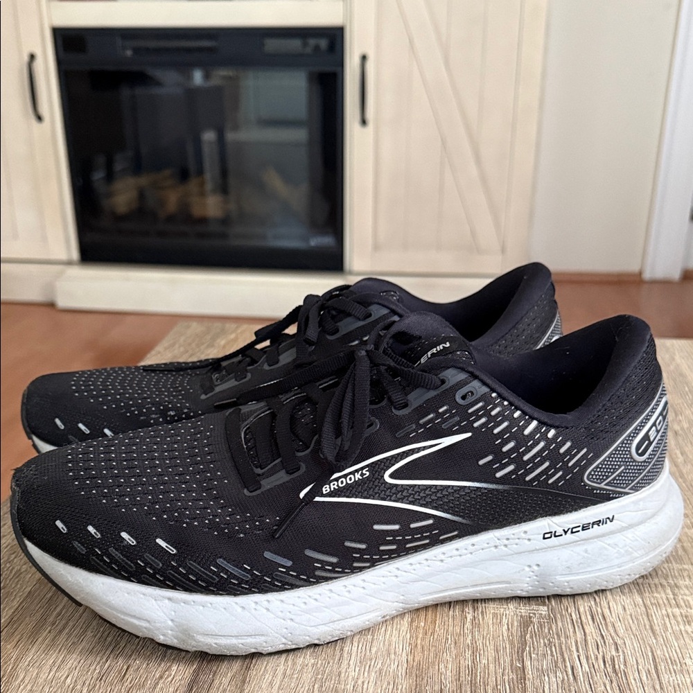 Brooks Black and White Glycerin Running Shoes
